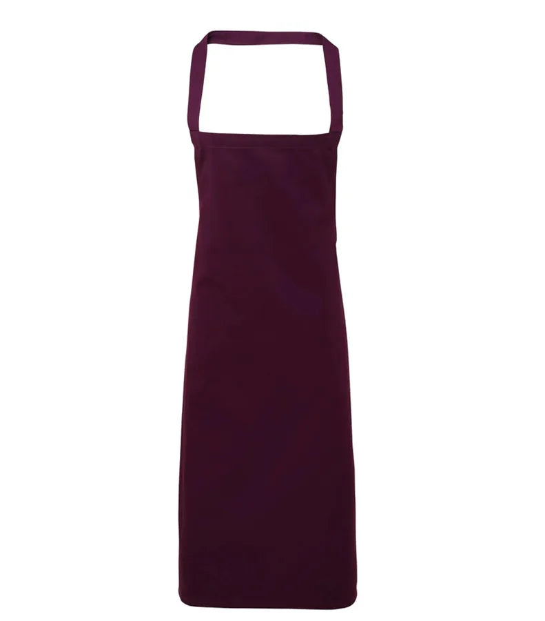 Organic Cotton Bib Apron Aubergine