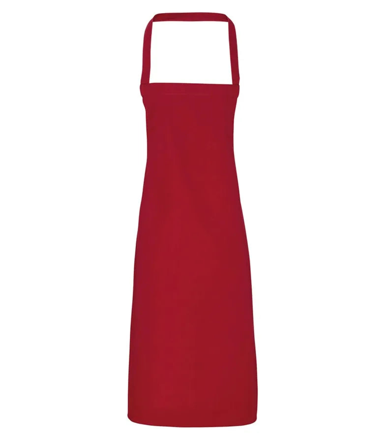 Organic Cotton Bib Apron Burgundy