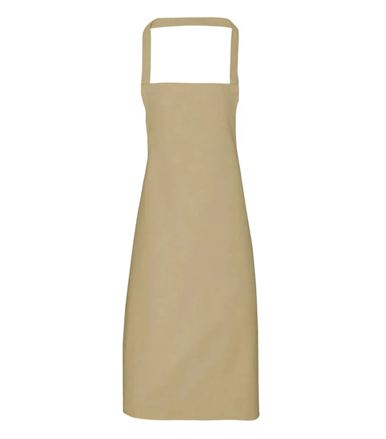Organic Cotton Bib Apron Khaki