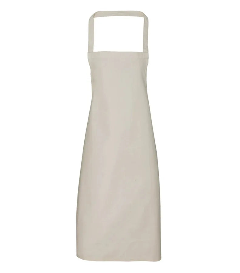Organic Cotton Bib Apron Natural