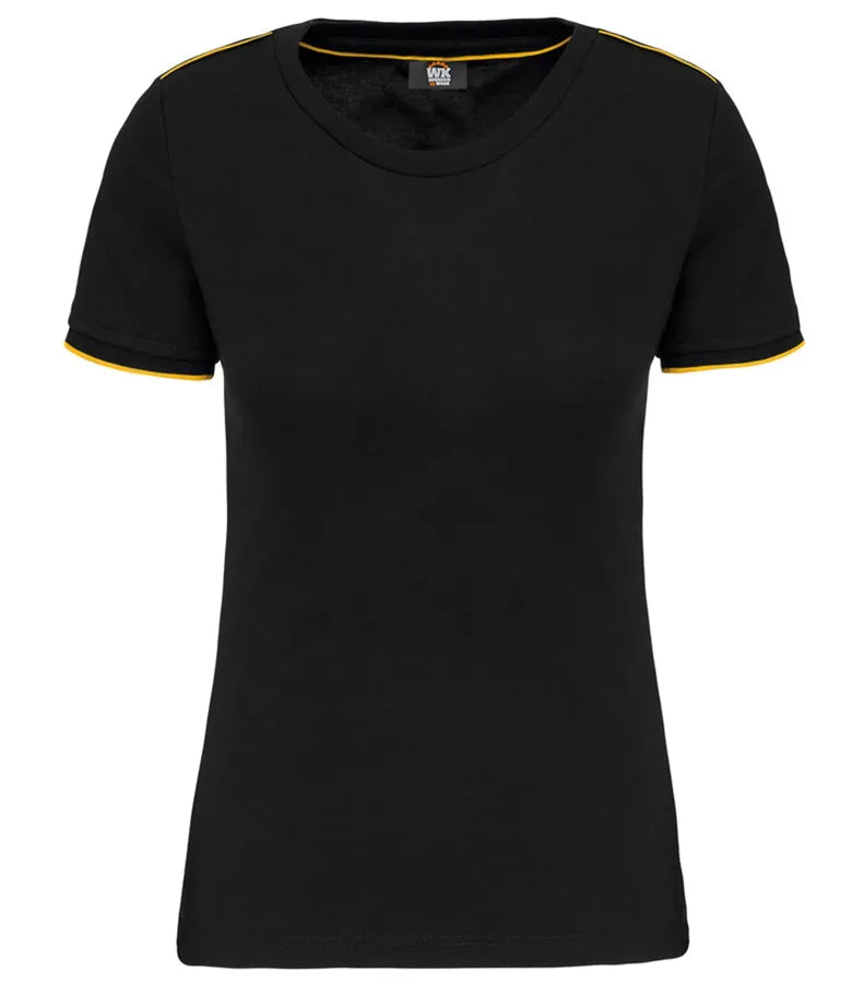 Ladies' Short-Sleeved Day To Day T-shirt Black/Yellow