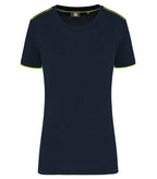 Ladies' Short-Sleeved Day To Day T-shirt Navy/Flour.Yellow