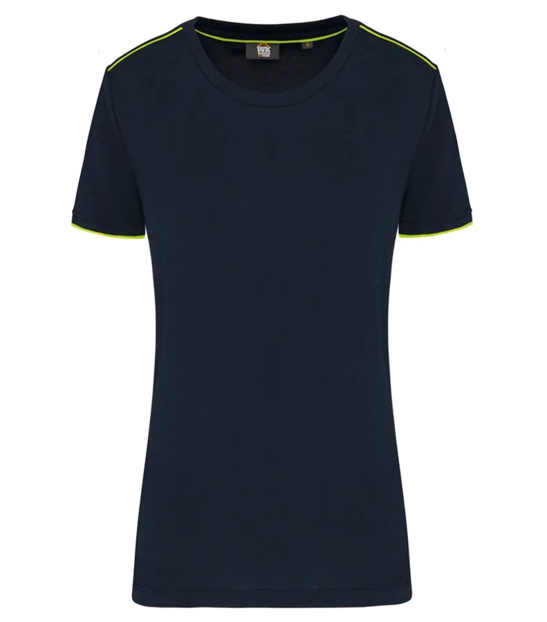 Ladies' Short-Sleeved Day To Day T-shirt Navy/Flour.Yellow