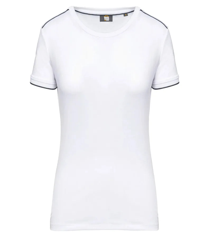 Ladies' Short-Sleeved Day To Day T-shirt White/Navy