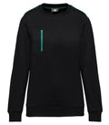 Unisex Day To Day Contrasting Zip Pocket Sweat Black/KellyGreen