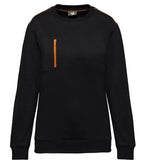 Unisex Day To Day Contrasting Zip Pocket Sweat Black/Orange