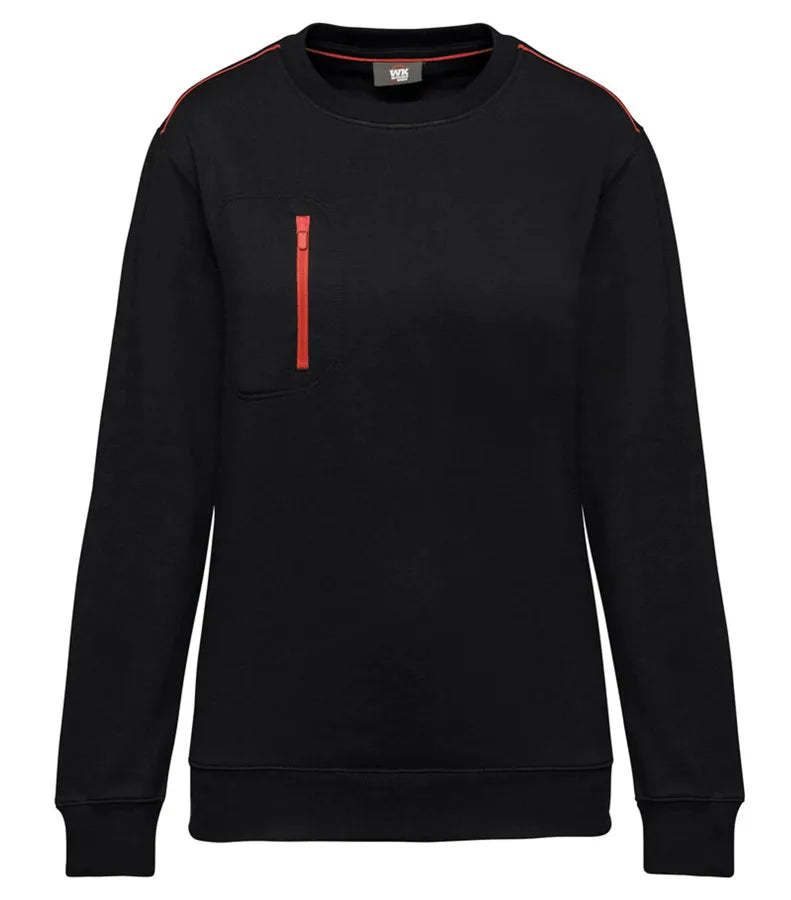 Unisex Day To Day Contrasting Zip Pocket Sweat Black/Red
