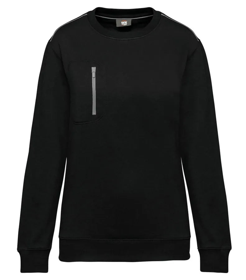 Unisex Day To Day Contrasting Zip Pocket Sweat Black/Silver