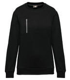 Unisex Day To Day Contrasting Zip Pocket Sweat Black/Silver
