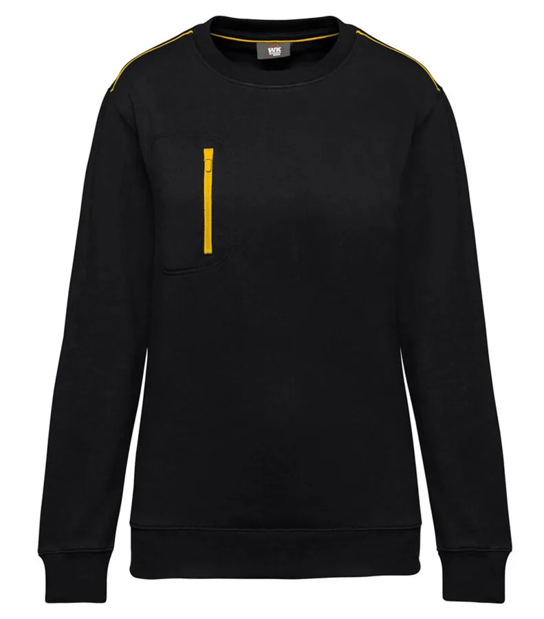 Unisex Day To Day Contrasting Zip Pocket Sweat Black/Yellow