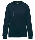 Unisex Day To Day Contrasting Zip Pocket Sweat Navy/Silver