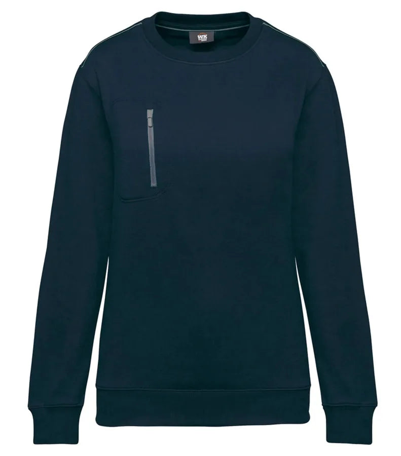 Unisex Day To Day Contrasting Zip Pocket Sweat Navy/Silver