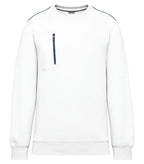 Unisex Day To Day Contrasting Zip Pocket Sweat White/Navy