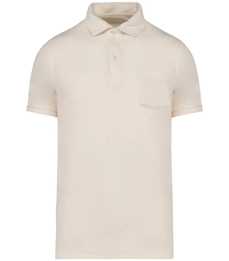 Men's Terry Towel polo shirt Ivory