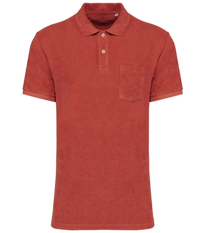Men's Terry Towel polo shirt Paprika