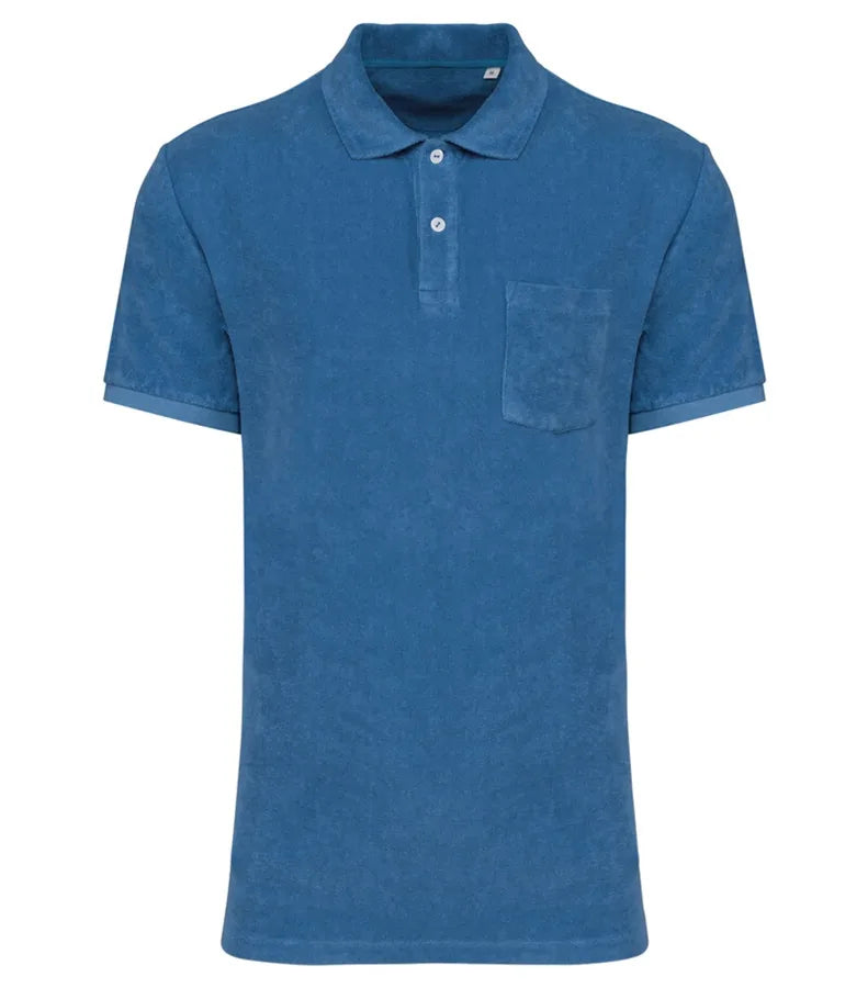 Men's Terry Towel polo shirt RivieraBlue