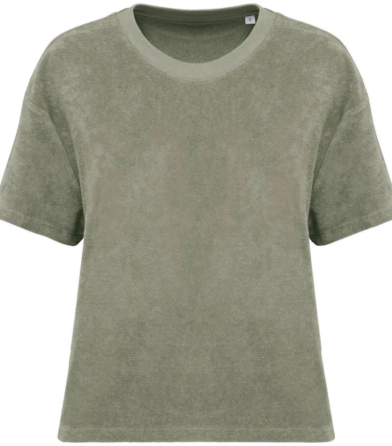 Ladies Towel Terry Tee AlmondGreen