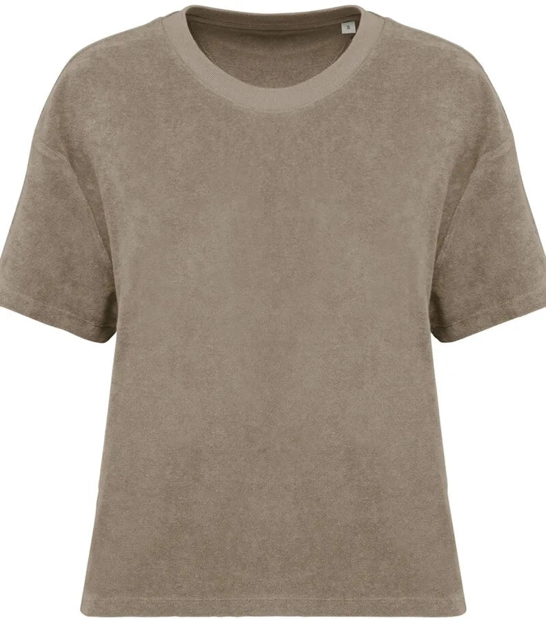 Ladies Towel Terry Tee CreamCoffee