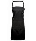 Colours bib apron with pocket Black