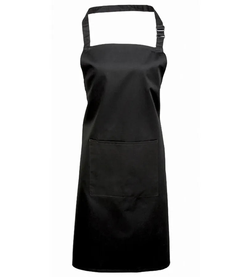 Colours bib apron with pocket Black