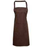 Colours bib apron with pocket Brown
