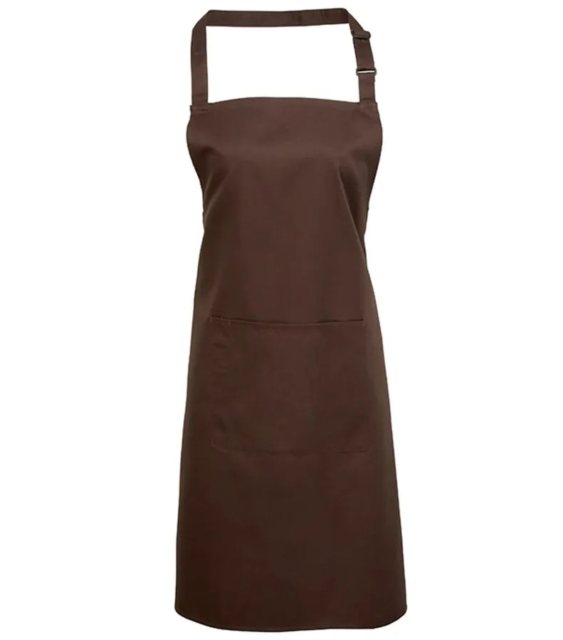 Colours bib apron with pocket Brown