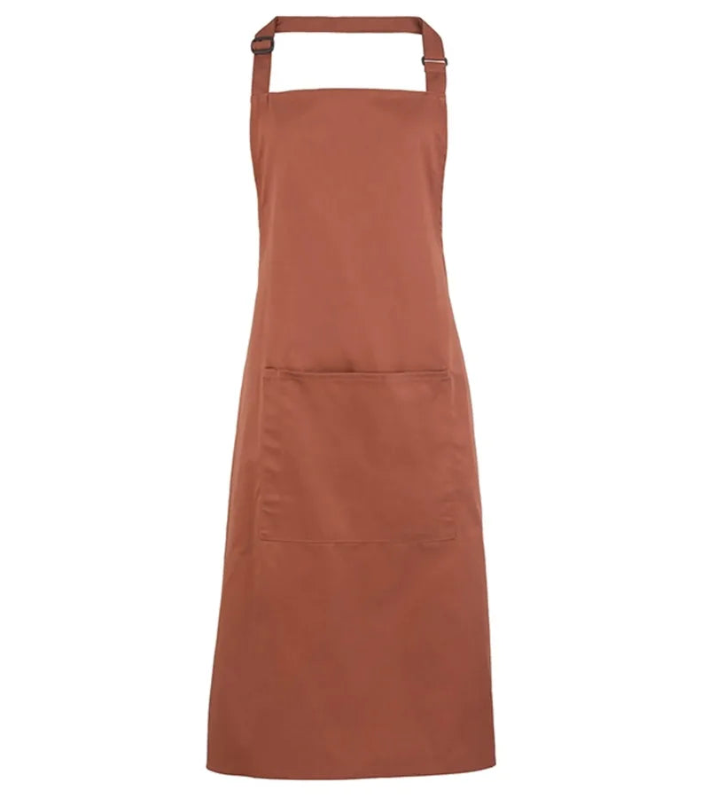 Colours bib apron with pocket Chesnut