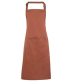Colours bib apron with pocket Chesnut