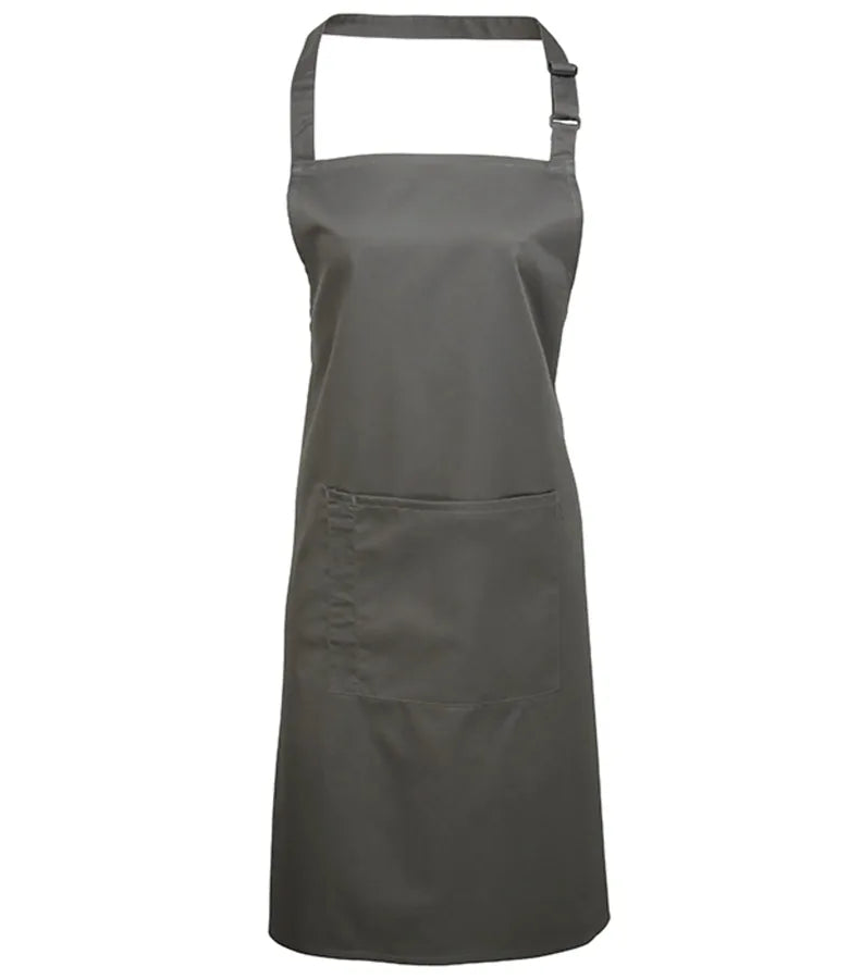 Colours bib apron with pocket DarkGrey