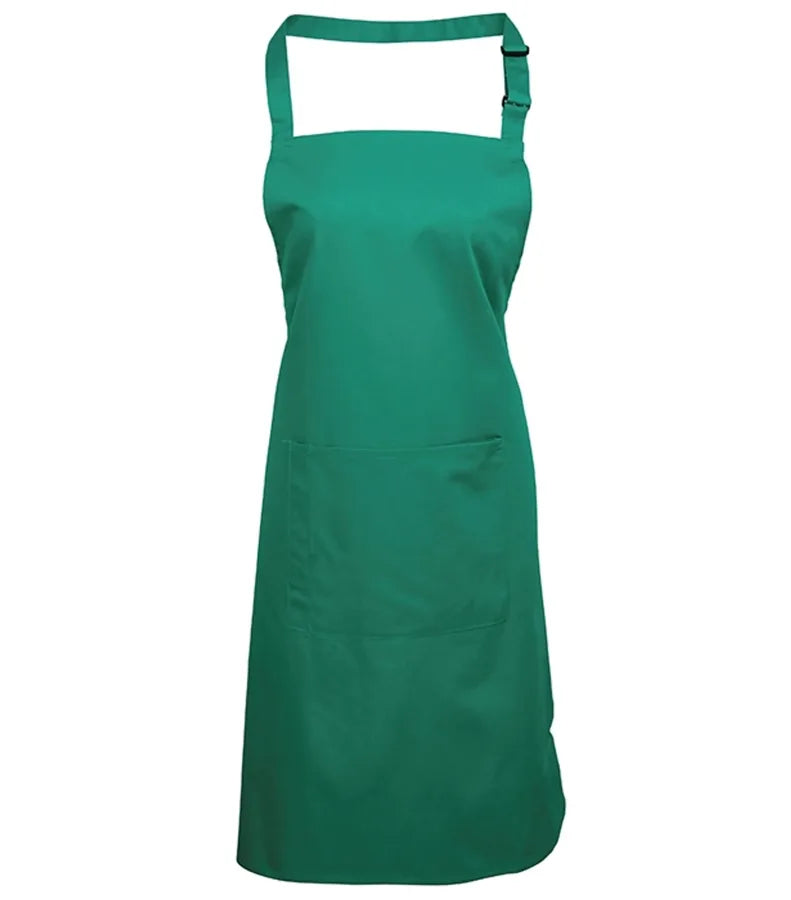 Colours bib apron with pocket Emerald