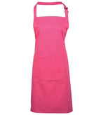 Colours bib apron with pocket HotPink