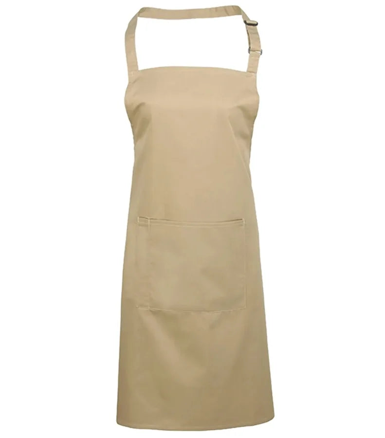Colours bib apron with pocket Khaki