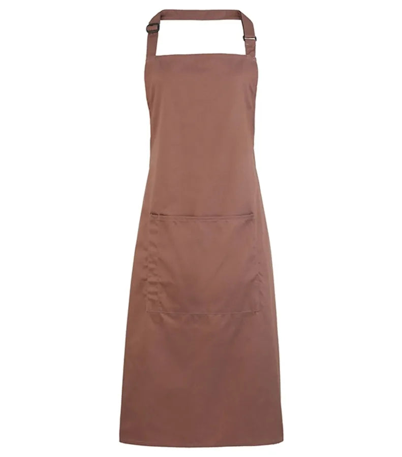 Colours bib apron with pocket Mocha