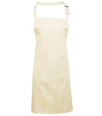 Colours bib apron with pocket Natural