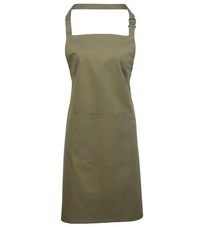 Colours bib apron with pocket Olive