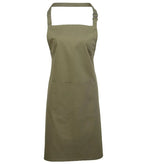 Colours bib apron with pocket Olive