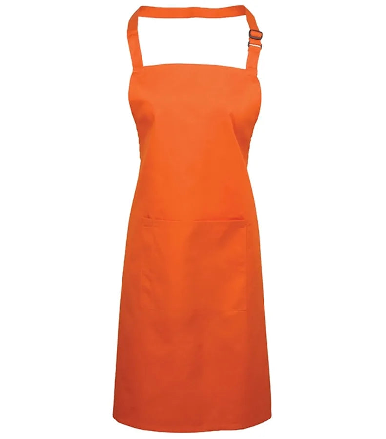 Colours bib apron with pocket Orange
