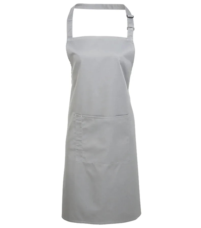 Colours bib apron with pocket Silver