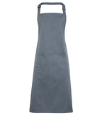 Colours bib apron with pocket Steel