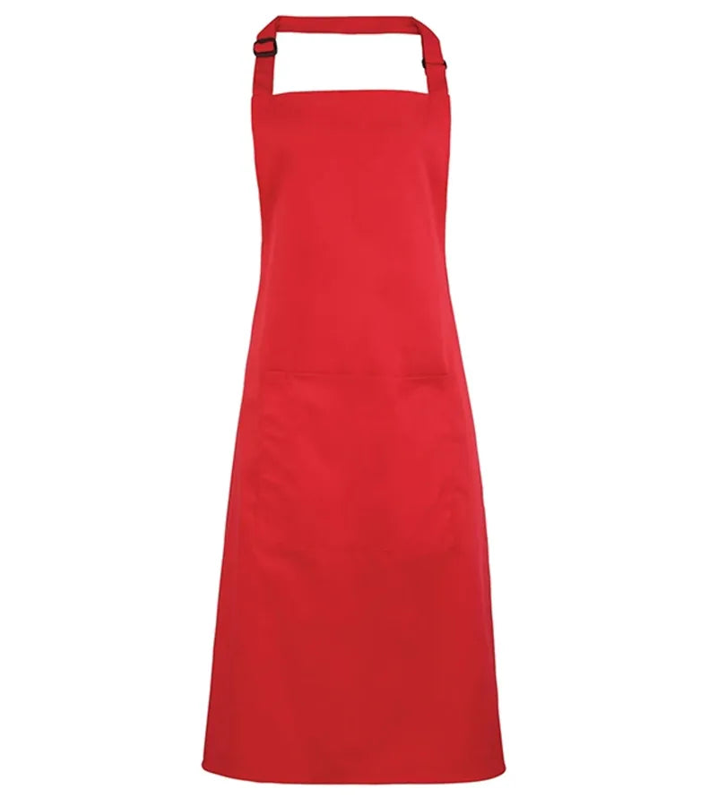Colours bib apron with pocket StrawberryRed