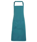 Colours bib apron with pocket Teal