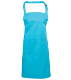 Colours bib apron with pocket Turquoise