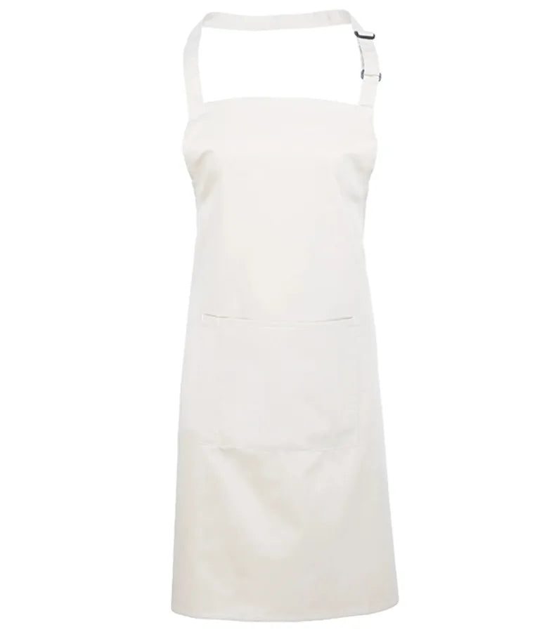 Colours bib apron with pocket White