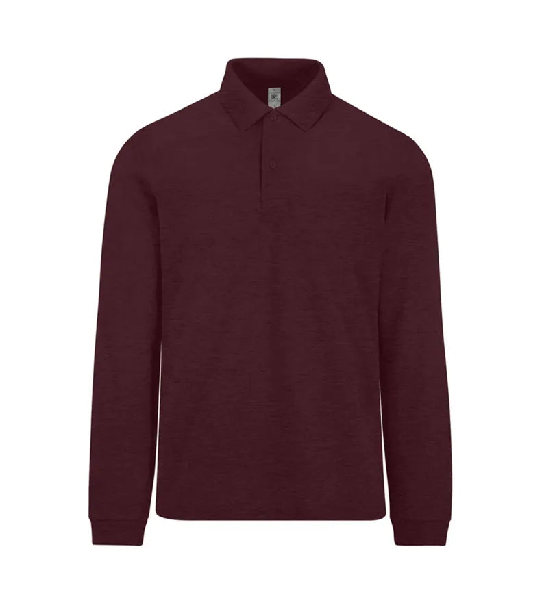 B&C My Polo 210 LSL HeatherBurgundy