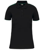 Ladies' Short-Sleeved Contrasting Day To Day Polo Black/KellyGreen