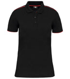 Ladies' Short-Sleeved Contrasting Day To Day Polo Black/Red