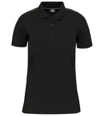 Ladies' Short-Sleeved Contrasting Day To Day Polo Black/Silver