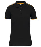 Ladies' Short-Sleeved Contrasting Day To Day Polo Black/Yellow
