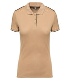 Ladies' Short-Sleeved Contrasting Day To Day Polo Camel/Black