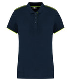 Ladies' Short-Sleeved Contrasting Day To Day Polo Navy/Flour.Yellow